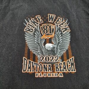 Daytona Beach Bike Week 81st Annual 2022 Graphic T-Shirt‎ Mens XL Black USAFade